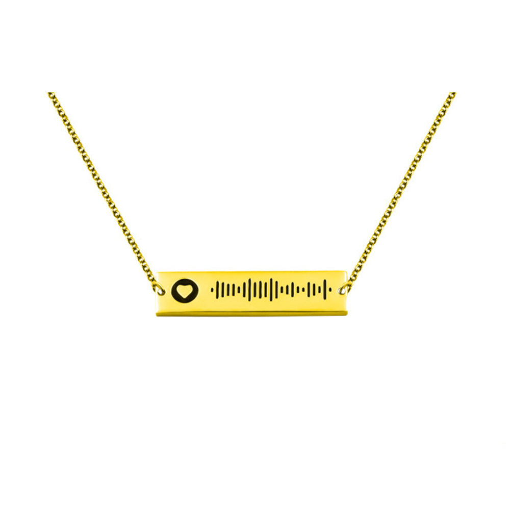Personalized Scannable Music Code Song Necklace Sterling Silver