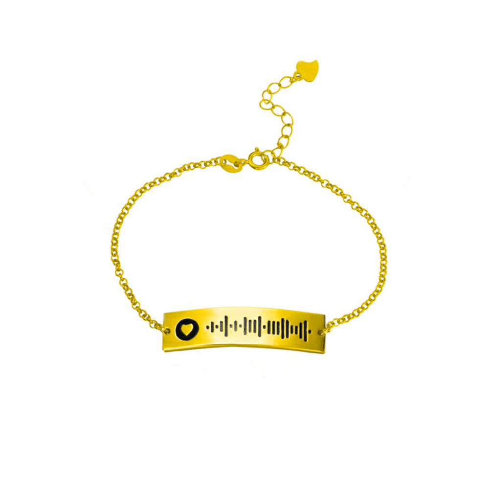 Personalized Scannable Music Code Song Bracelet Sterling Silver