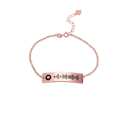 Personalized Scannable Music Code Song Bracelet Sterling Silver