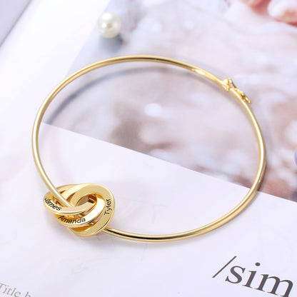Personalized Russian Ring Bangle Bracelet