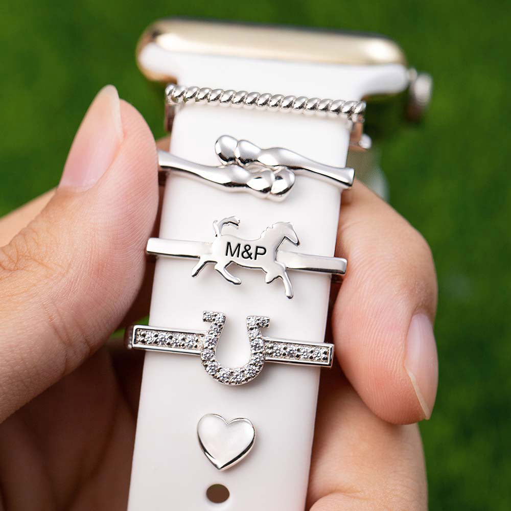 Personalized Horseshoe Charm for Apple Watch Band