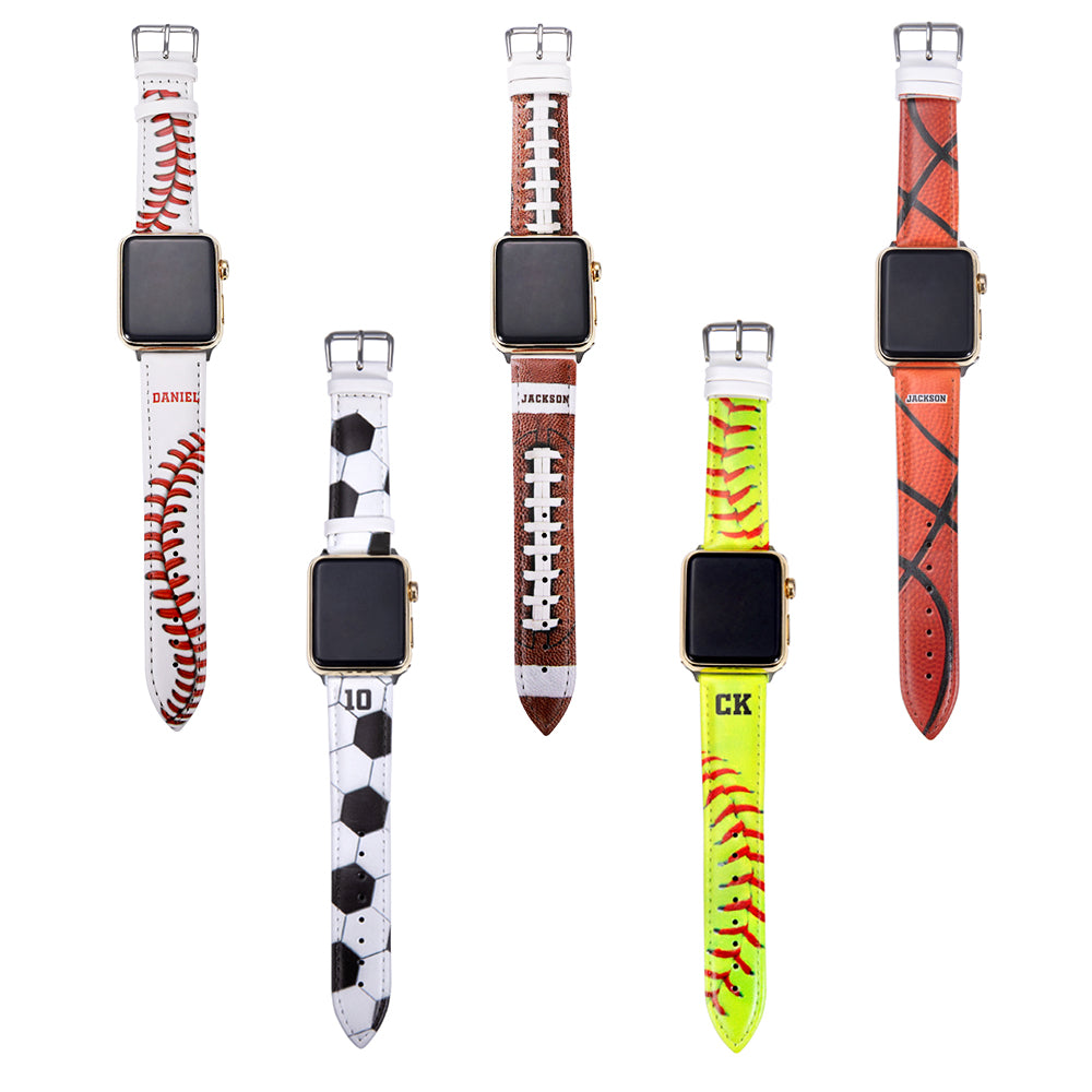 Personalized Sports Leather Watch Band for Apple Watch