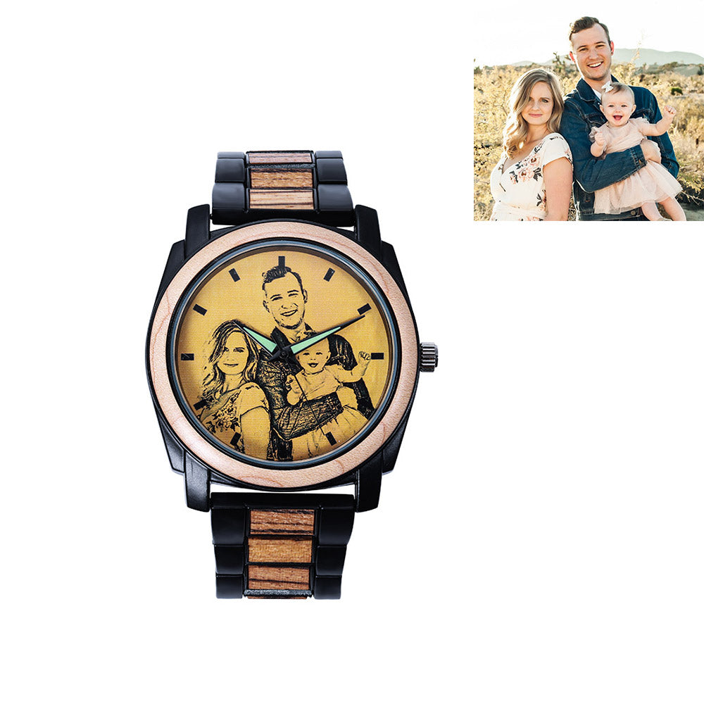 Personalized Men's Wooden Photo Watch