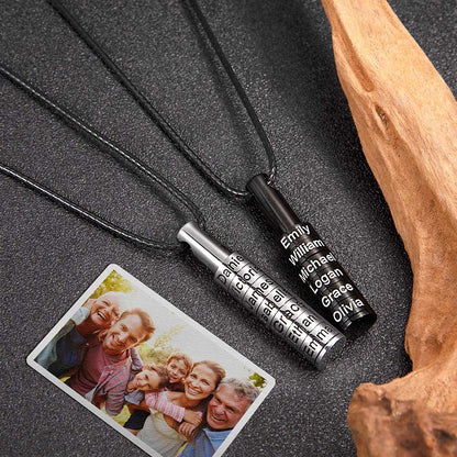 Personalized Family Name Beads Necklace for Man