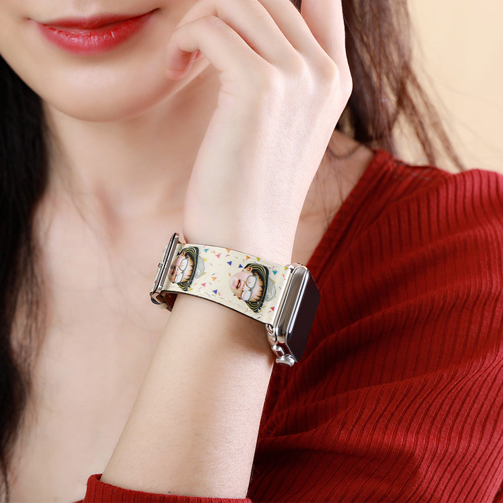 Personalized Photo Leather Watch Band for Apple Watch