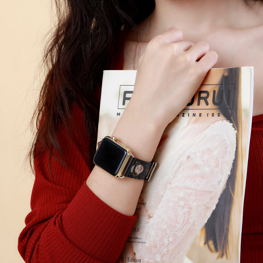Personalized Photo Leather Watch Band for Apple Watch