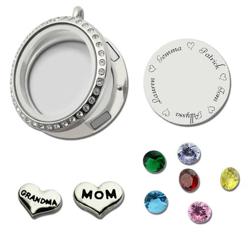 Customizable Engraved Floating Charm Locket For Mom or Grandma