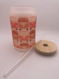Boho Cars Frosted Glass Cup with Bamboo Lid