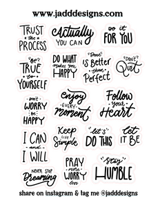 Inspirational Words Stickers