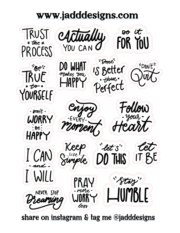 Inspirational Words Stickers