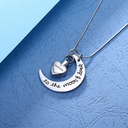Personalized Love You To The Moon & Back Urn Necklace For Ashes